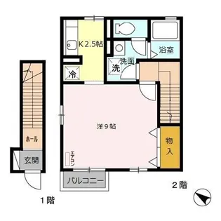埼玉県ふじみ野市西2【アパート】の間取り