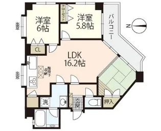 サウスウエストプラザ【2階】の間取り