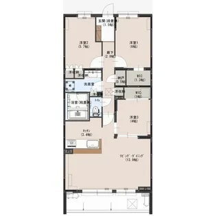 オデスビエント医大前【2階】の間取り