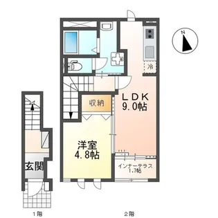 愛知県豊川市中央通5【アパート】の間取り