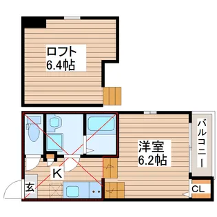 ハーモニーテラス八乙女【1階】の間取り