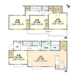 千葉県野田市上花輪【一戸建】の間取り