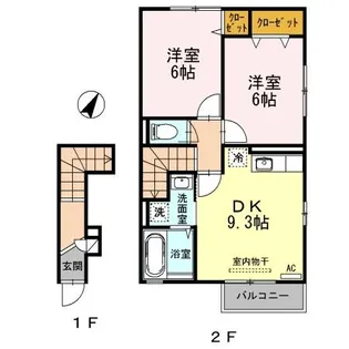 グランシューベル 弐番館【2階】の間取り