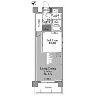 東京都新宿区市谷田町3【マンション】の間取り