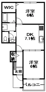 シャン・ド・フルール五社【1階】の間取り