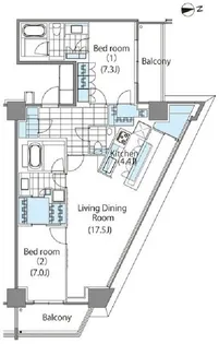コンフォリア新宿イーストサイドタワー【28階】の間取り