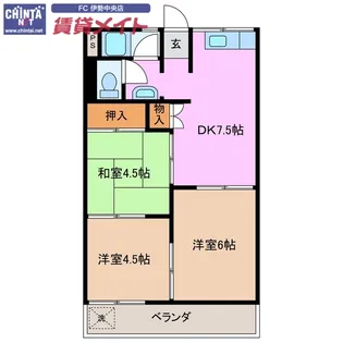 グリーンコーポ小林 A【2階】の間取り