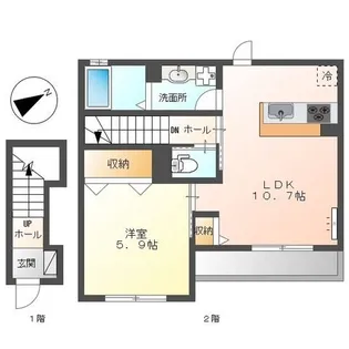 Mitte dorf【2階】の間取り