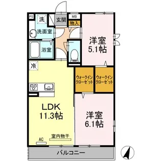 神奈川県川崎市幸区小倉3【アパート】の間取り