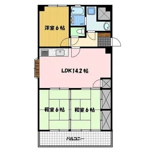 サンロード富士【5階】の間取り