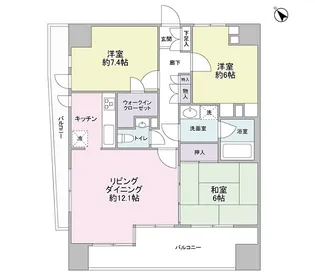東京都目黒区中目黒2【マンション】の間取り