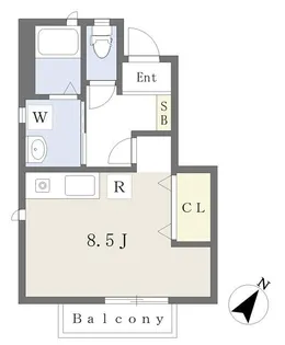 ローズ帯山西【1階】の間取り