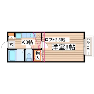 アヴァンセ富沢南 壱番館【2階】の間取り