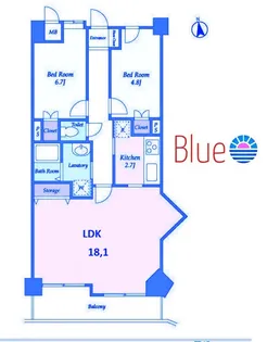 クレール矢沢【6階】の間取り