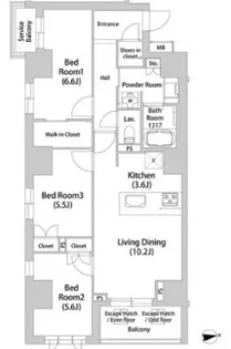 広尾ヴィラスクエア【3階】の間取り