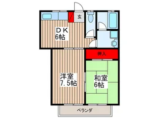 大河内ハイツ2号棟【2階】の間取り