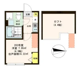 ハーモニーテラス上石神井【2階】の間取り