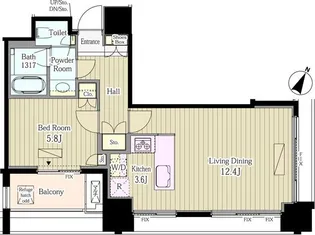 富ヶ谷スプリングス【8階】の間取り