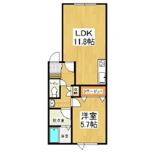 ベルシーヌ鷲別【1階】の間取り