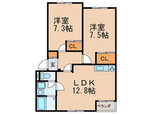 ドルソニオンB【1階】の間取り