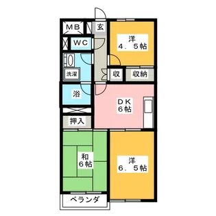 シャンブール【2階】の間取り