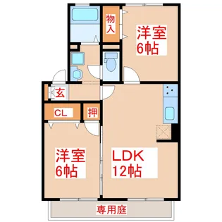 ハイカムール山之内【1階】の間取り