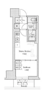 ディームス蔵前Residence【8階】の間取り