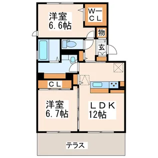 レジオンドヌールEZU【1階】の間取り