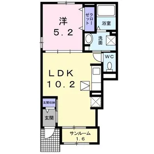 ノース ソレイユ【1階】の間取り