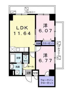 リバティーズSAGA.II【7階】の間取り