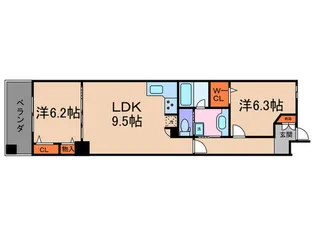 アパガーデンスクエア四条烏丸【2階】の間取り