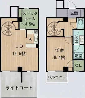 フォンテーヌ駒沢【1階】の間取り