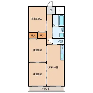 ビエナコートN棟【2階】の間取り