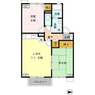 アルカディアA棟【1階】の間取り