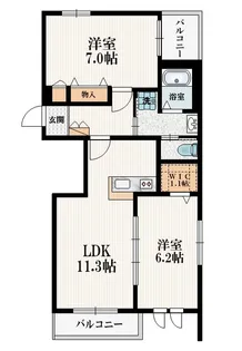 メゾン樹【2階】の間取り