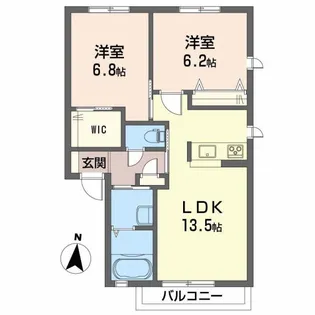 グランマスト滝の宮公園 B棟【2階】の間取り