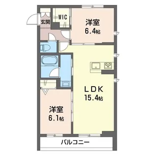 クレ・ドゥ・ボヌール【1階】の間取り