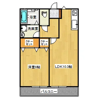 陽だまりハイツ【1階】の間取り
