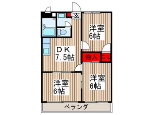 シャトーオカノ2【1階】の間取り