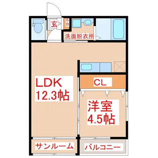 CLOUD9 Duo【2階】の間取り