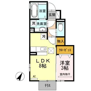 フローラフィールド A【1階】の間取り