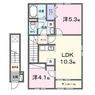 フラン フルール A【2階】の間取り