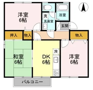 ヒルズ城西A【1階】の間取り
