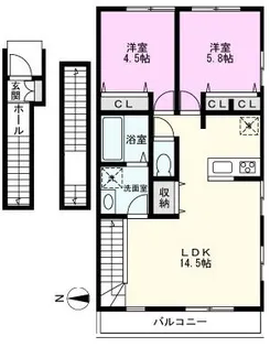 メリッサアパート【3階】の間取り
