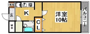 コーポ大美野【1階】の間取り