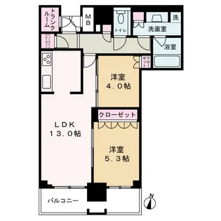 ブランズタワー梅田North【28階】の間取り