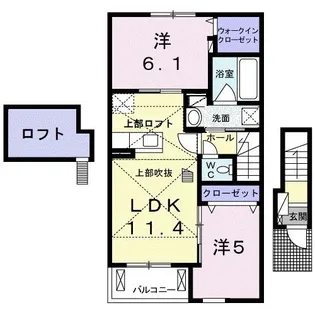 キャンディ・グレイスA【2階】の間取り