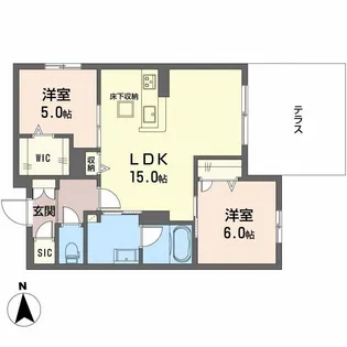 パルクブリーゼII【1階】の間取り