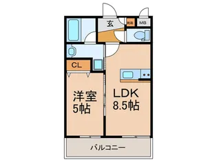 ラヴィアン高井田【1階】の間取り