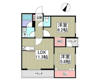 レジデンス湘南【2階】の間取り